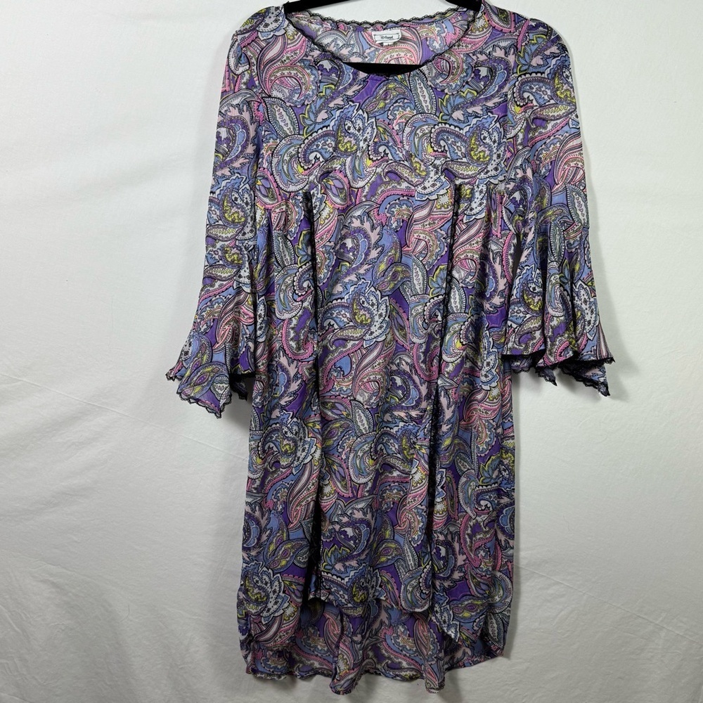 Disney D-Signed Sheer Paisley Flutter Sleeve Dress Girls Size L